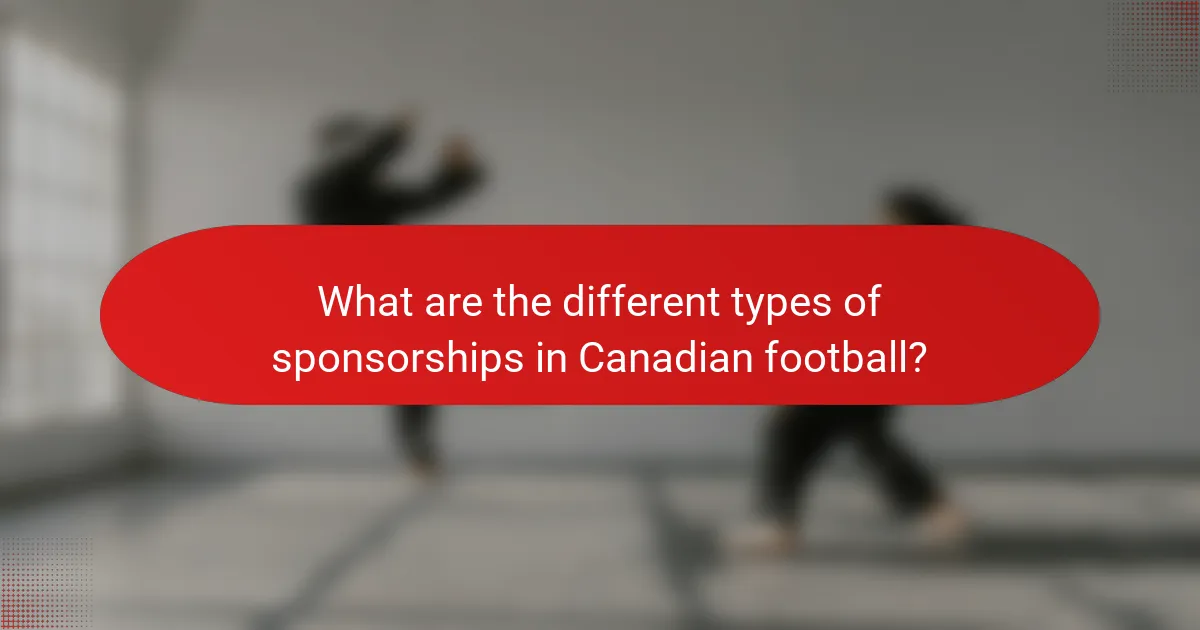 What are the different types of sponsorships in Canadian football?