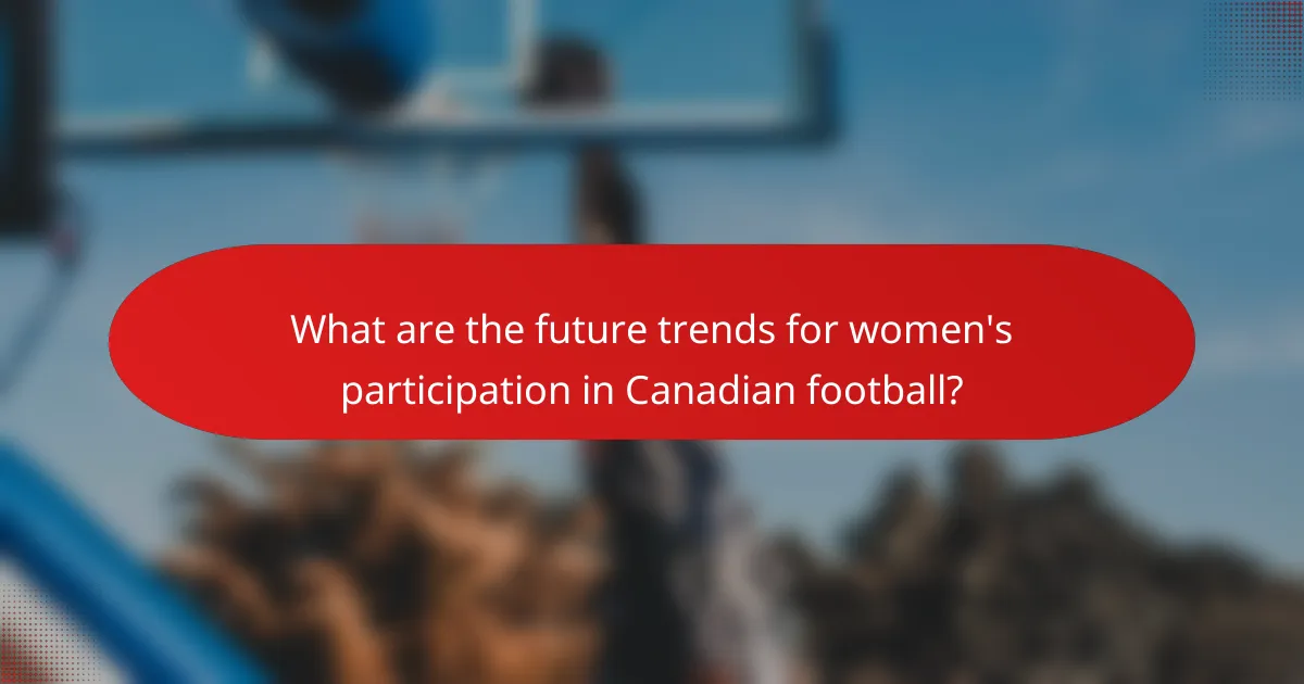 What are the future trends for women's participation in Canadian football?
