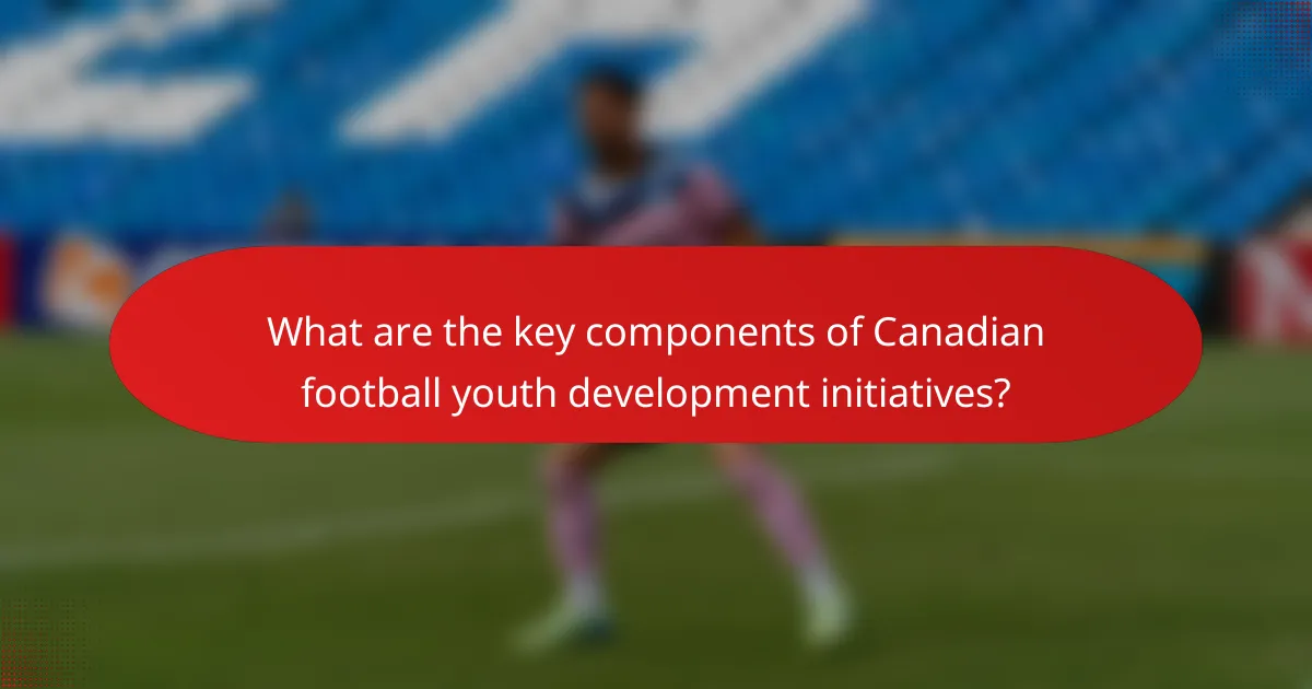 What are the key components of Canadian football youth development initiatives?