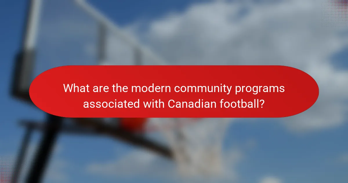 What are the modern community programs associated with Canadian football?
