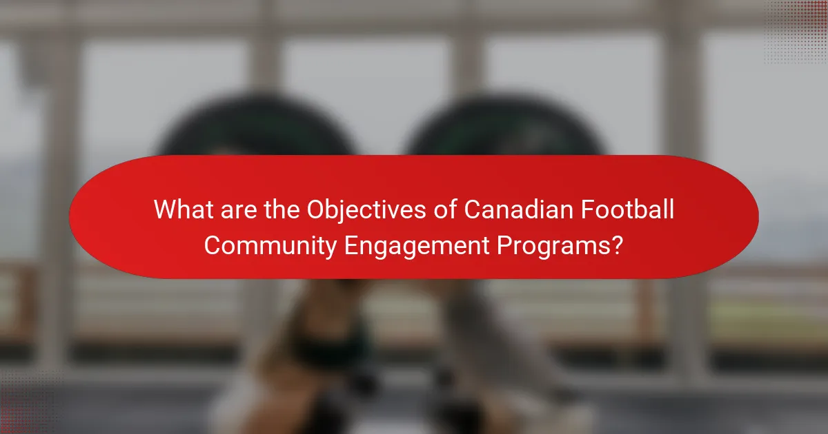 What are the Objectives of Canadian Football Community Engagement Programs?