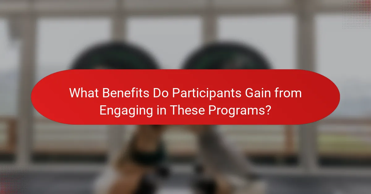 What Benefits Do Participants Gain from Engaging in These Programs?