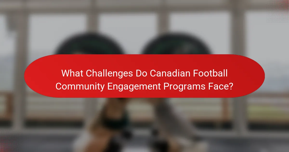 What Challenges Do Canadian Football Community Engagement Programs Face?