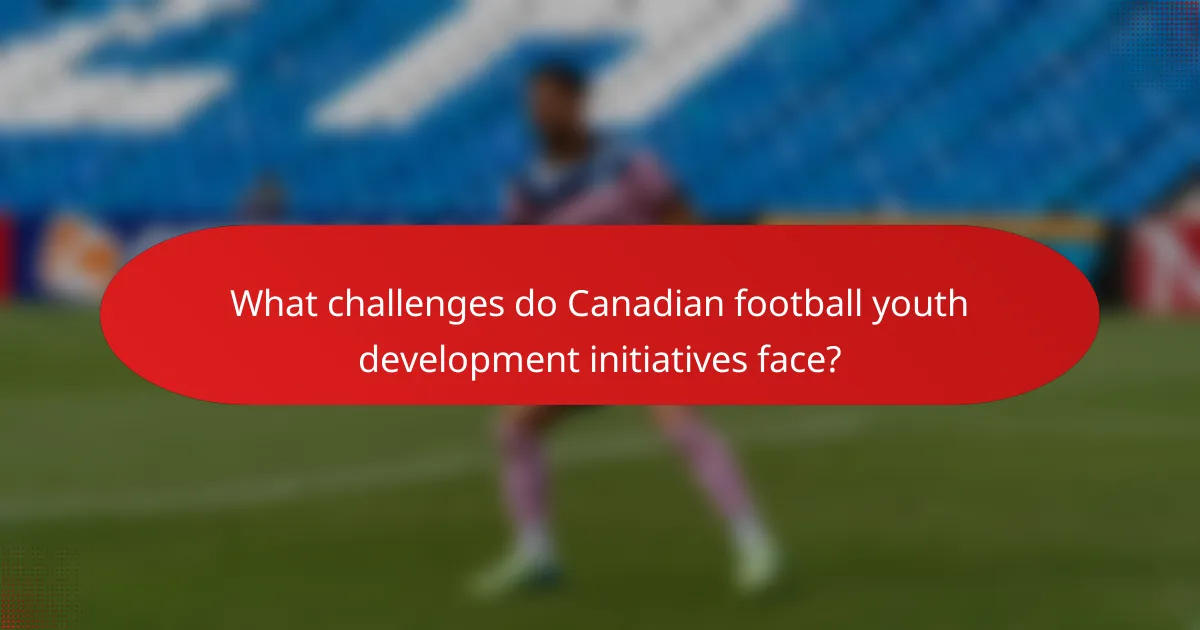 What challenges do Canadian football youth development initiatives face?