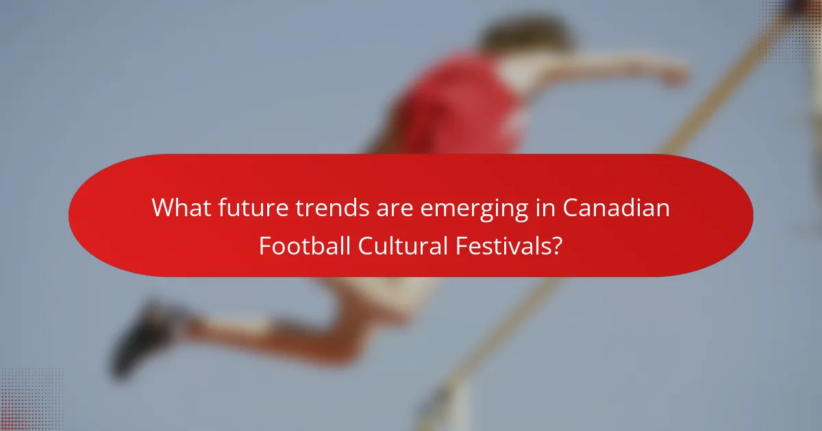 What future trends are emerging in Canadian Football Cultural Festivals?