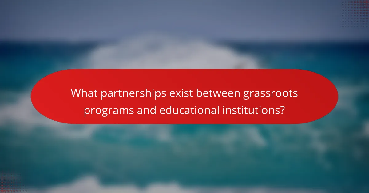 What partnerships exist between grassroots programs and educational institutions?