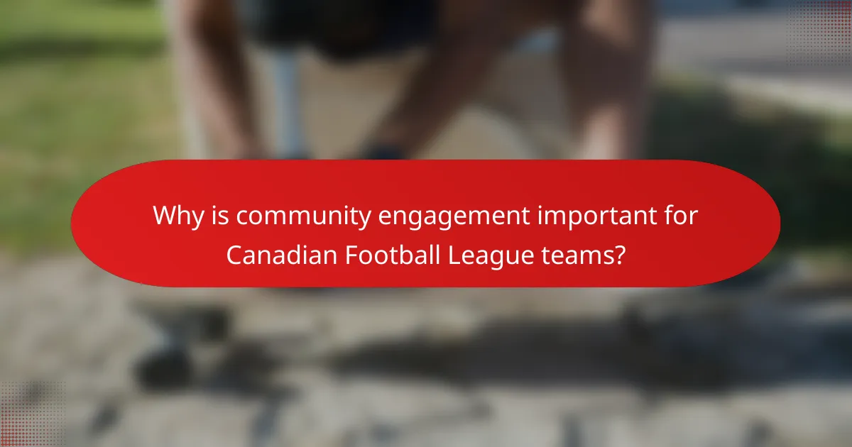 Why is community engagement important for Canadian Football League teams?
