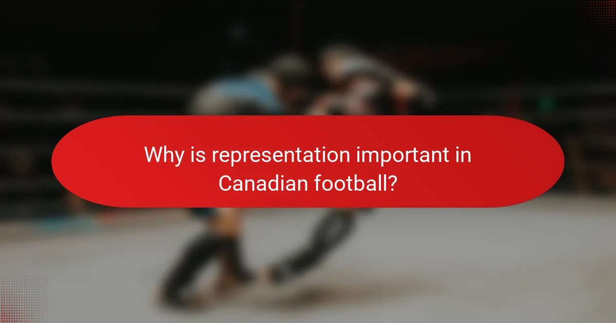 Why is representation important in Canadian football?
